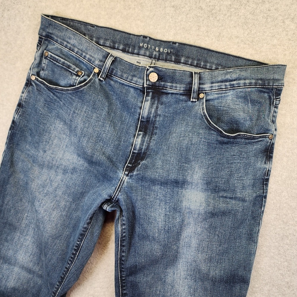 Mott & Bow Mens 40x32 Staple Straight Leg Jeans Blue Wash Denim Stretch